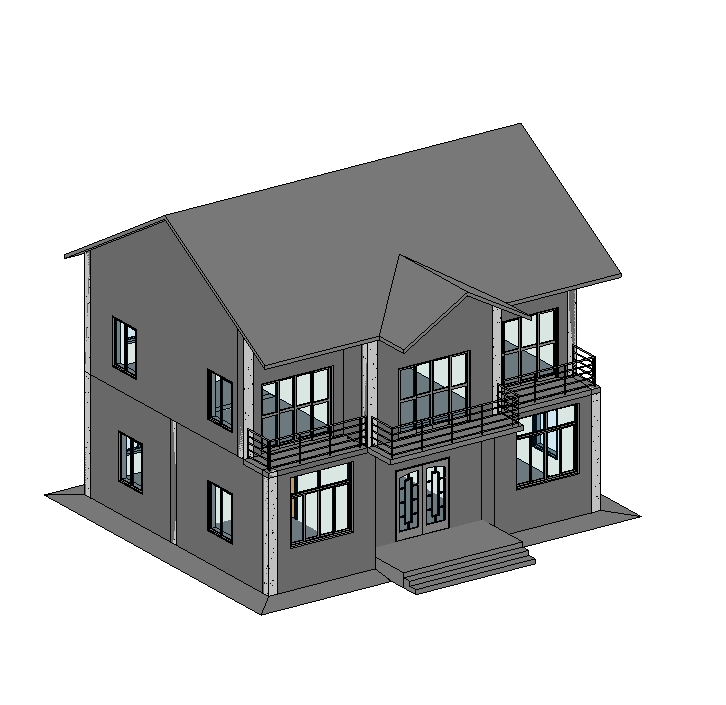 1+X初级BIM考试2021年第七7期真题试题含参考模型别墅二三层房子