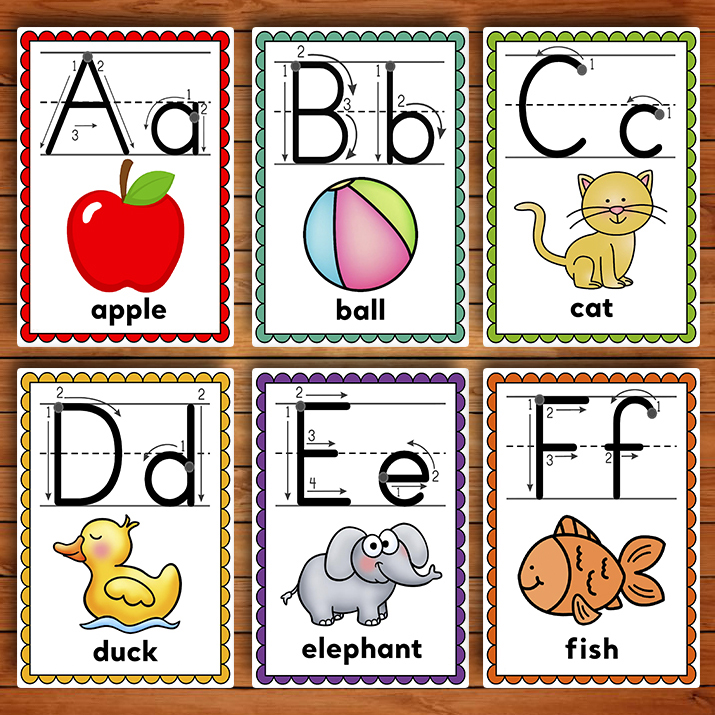 26个英文字母单词闪卡英语ABC卡片幼儿童玩具小学早教师塑封教具