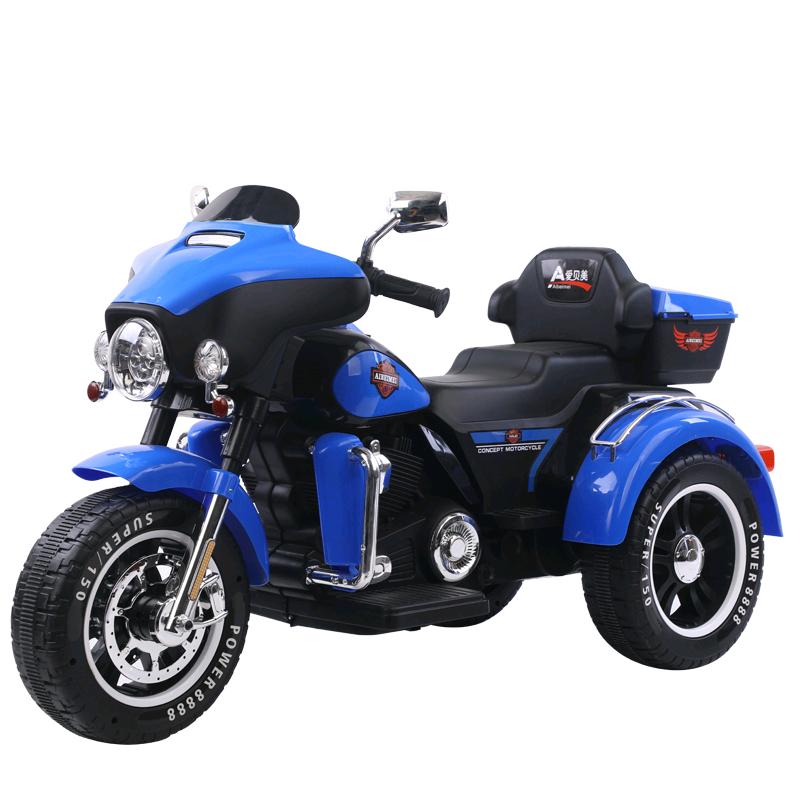 新款哈雷儿童电动车摩托车三轮车男女小孩宝宝玩具车大号可坐双人