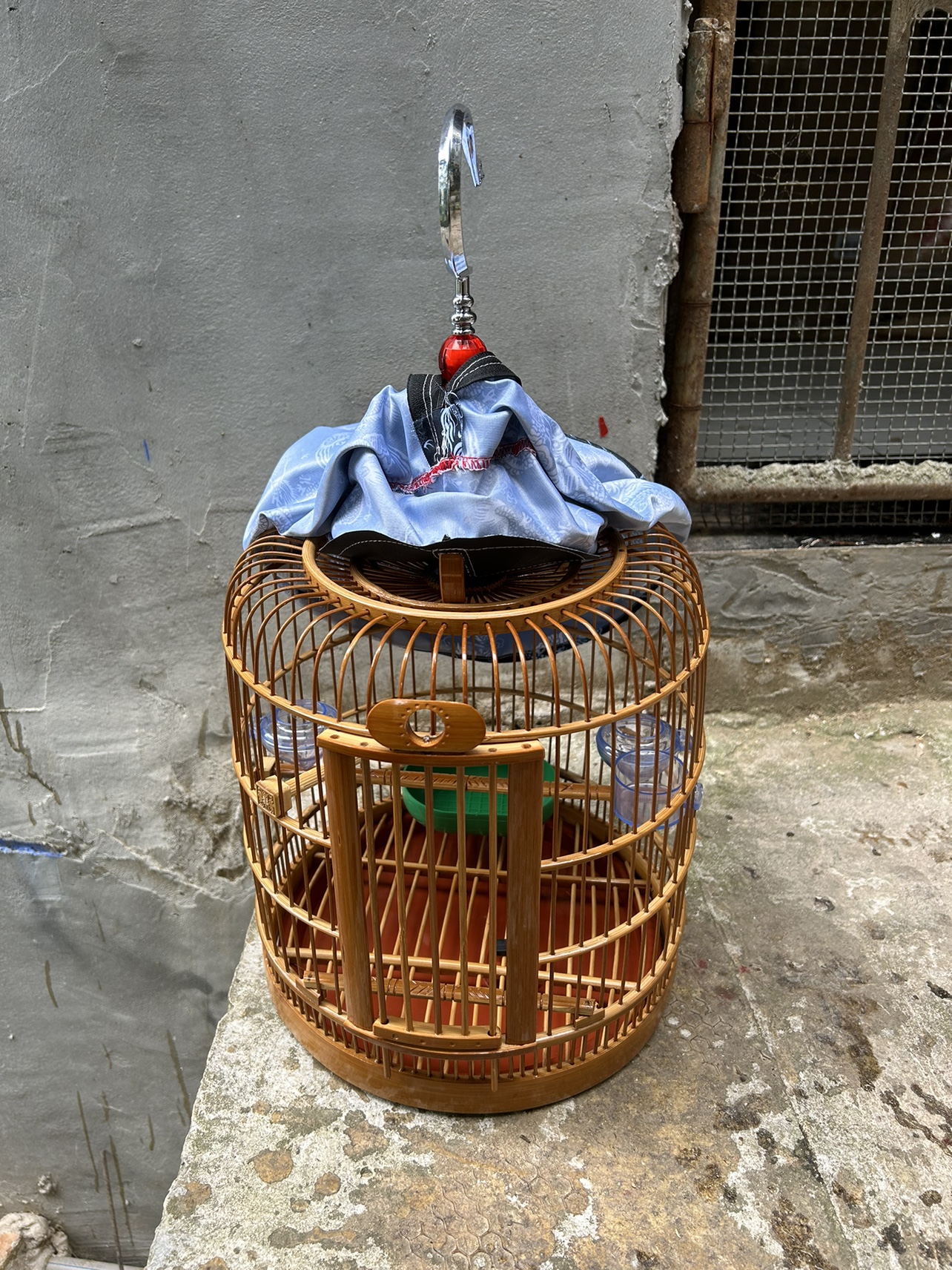 黄豆鸟笼凯里手工鸟笼子直径26高28丝距1.2小鸟笼石燕相思鸟 圆笼