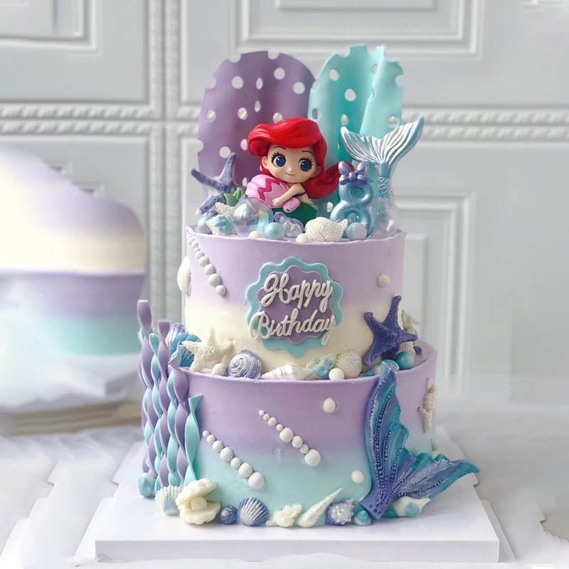 双层公主生日蛋糕创意白雪艾莎安妮公主冰雪奇缘儿童全国同城配送
