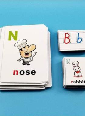 }益智英文字母儿童玩具26英语单词磁贴个卡磁性笔顺早教卡片早教