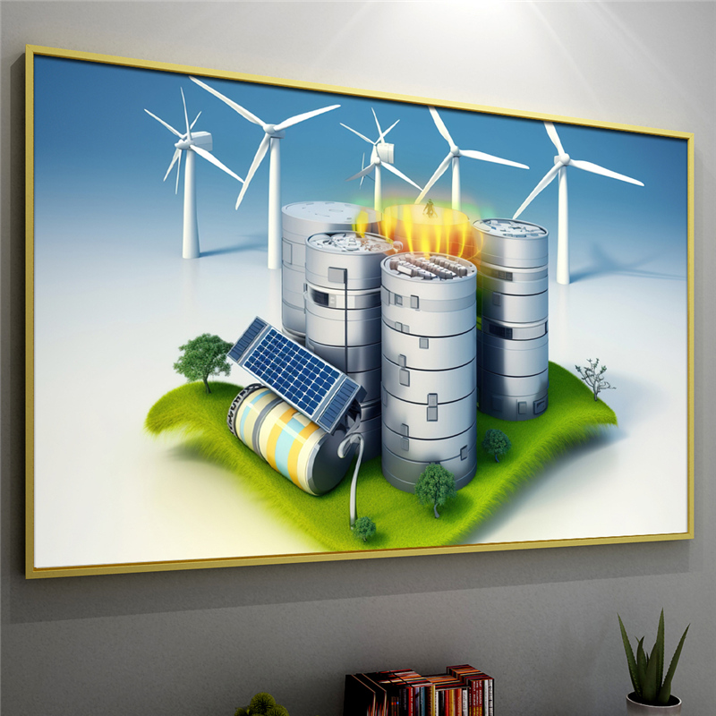 新能源NE汽车装饰画太阳能地热风能锂电池充电桩可再生晶瓷画挂壁