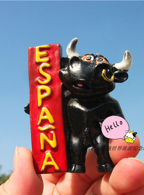 西班牙当地购买冰箱贴 西班牙 威武的公牛 斗牛 ESPANA 有JJ