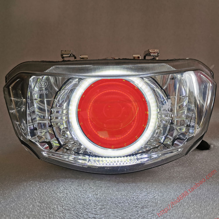 新款巧格二代林海巧格摩托车大灯总成适用于改装Q5海5LED双光透镜