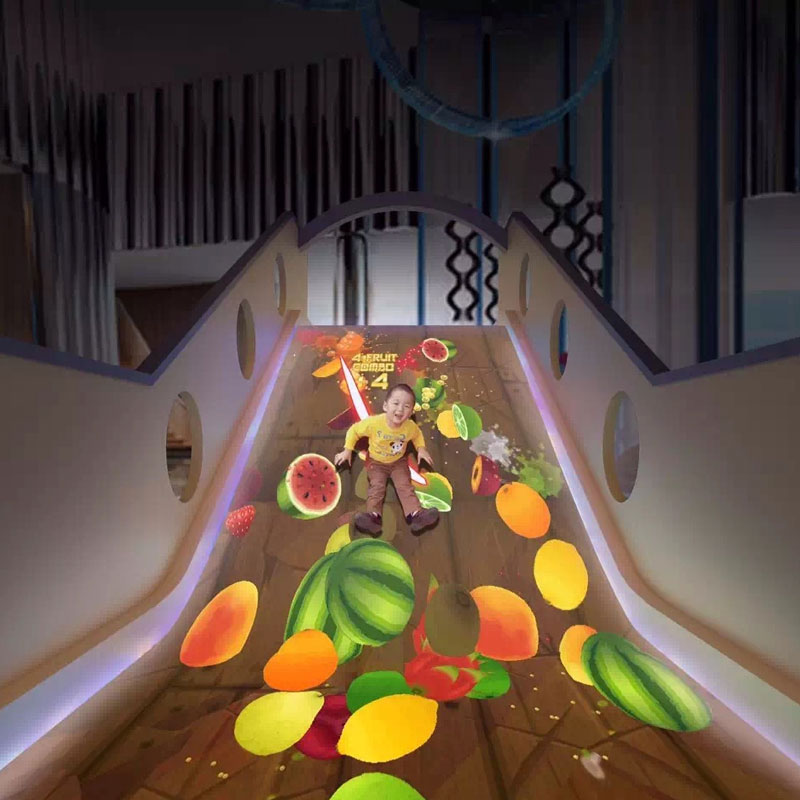 儿童互动投影滑梯淘气堡魔幻地面动感投影3D滑梯互动蹦床投影互动游戏幼儿园课间娱乐培训教学益智互动方案