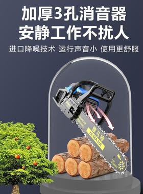 。雅马哈日本四冲程油锯手持式汽油锯大功率小型家用伐木锯砍树神