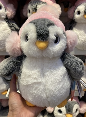 珠海长隆纪念品海洋王国热销款雪帽企鹅囡囡毛公仔毛绒娃娃玩具