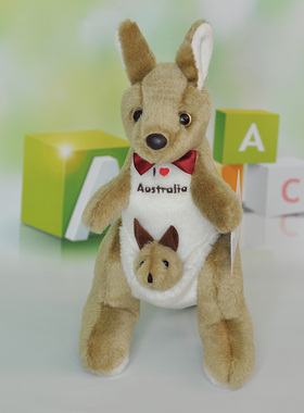 澳大利亚国宝袋鼠毛绒玩具澳洲娃娃机公仔生日礼物婚庆小礼品直销