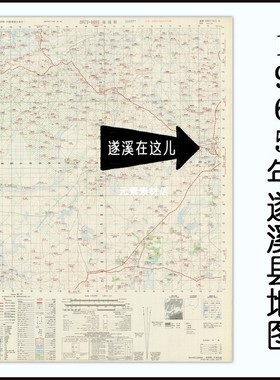 1965年遂溪县老地图 道路村庄地名查找 高清电子版素材JPG