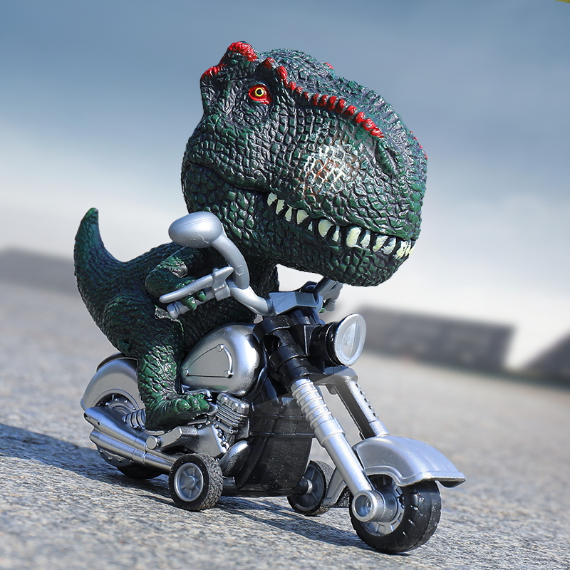恐龙惯性摩托车男孩迷你模型小孩小汽车婴儿宝宝回力儿童玩具车