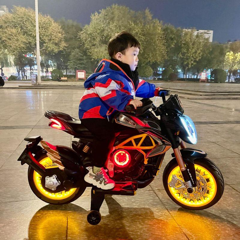 儿童电动摩托车超大号3-12岁小男孩宝宝可坐人充电两轮摩托玩具车