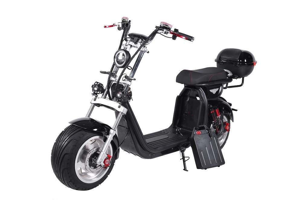 新款哈雷电动摩托车3000W可升级双电池可拆卸成人双座踏板电瓶车
