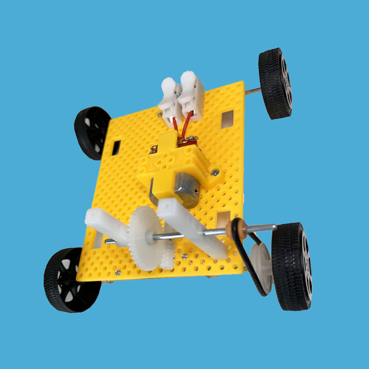 stem涡轮涡轮减速皮带传动二级减速小车 机械机构拼装科普实验diy