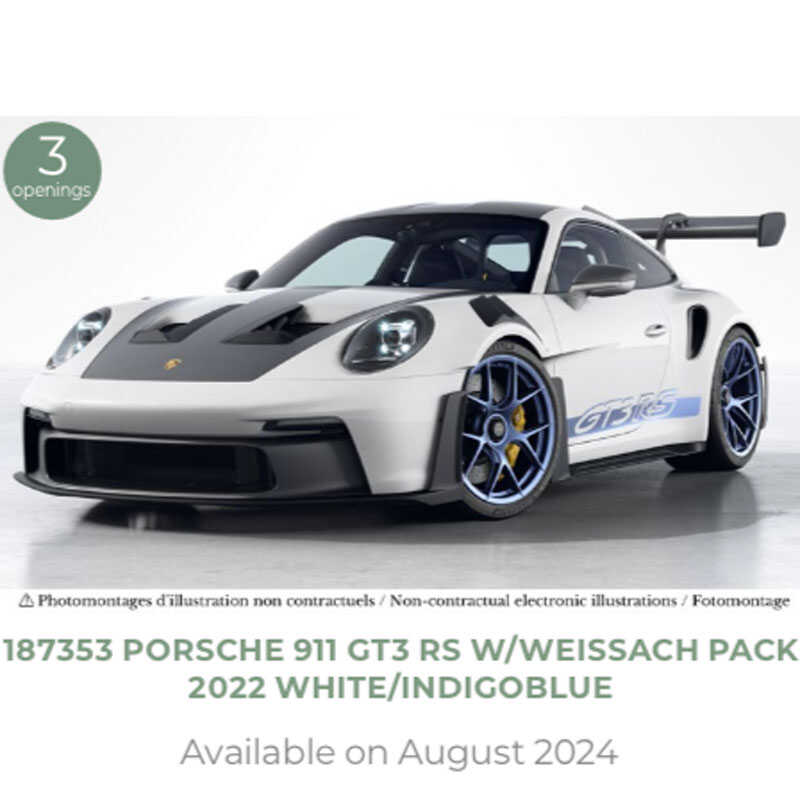 NOREV 1/18 保时捷 Porsche 911 GT3 2022 合金模型 白色三开门