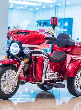 新款哈雷儿童电动摩托车汽车警车宝宝充电玩具车三轮车男女小孩可