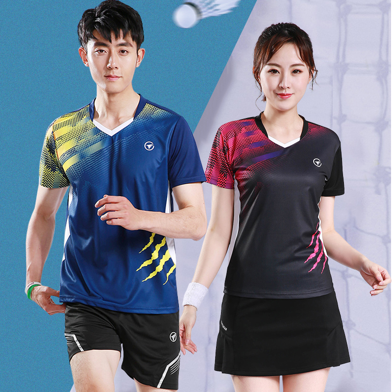 新款羽毛球服套装速干女短袖排球网球乒乓球衣男款夏季运动服定制