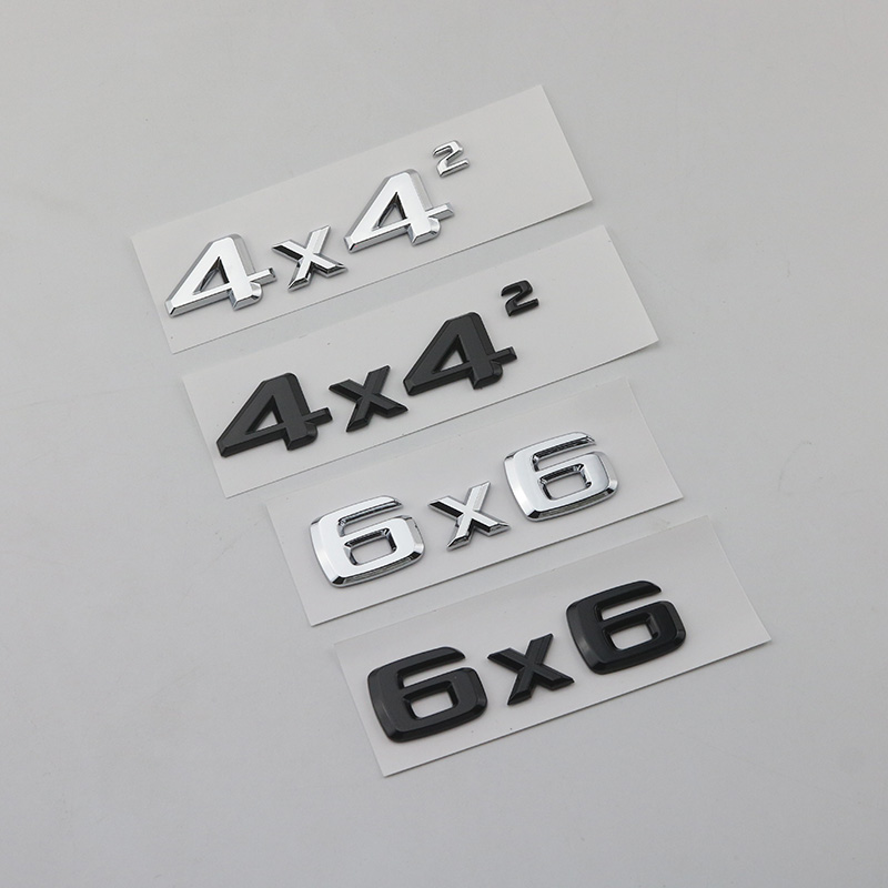 奔驰G级4x4车标G500改装4乘4方字标后尾标G63大G标志6X6黑色车贴
