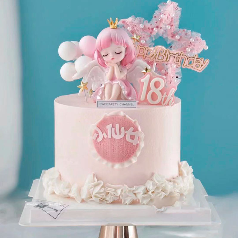 蜜雪儿公主蛋糕装饰摆件网红宝宝周岁女孩天使生日可爱烘焙插件