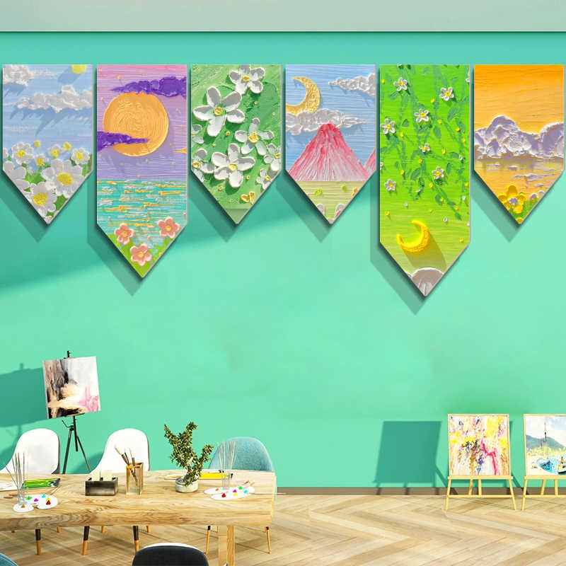 画室展布置美术教室墙面装饰幼儿园春天环创主题成品走廊文化互动
