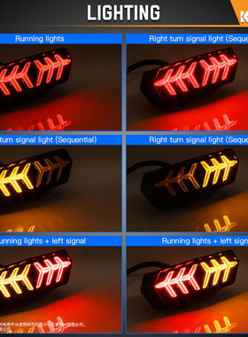 适用本田摩托车GROM MSX125小猴子LED集成尾灯带顺序式流水转向灯
