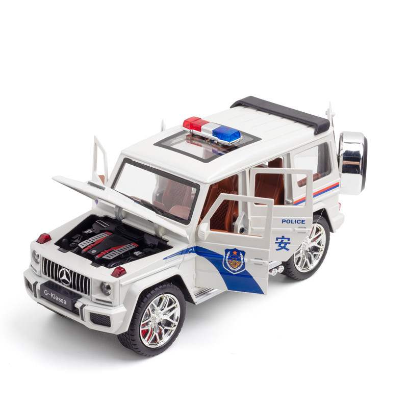 新款 车致1:24奔驰G63合金汽车模型声光越野警车儿童玩具摆件