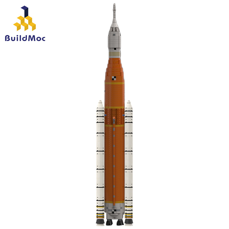 BuildMOC拼装积木玩具NASA航天SLS猎户座超重型运载火箭宇宙飞船