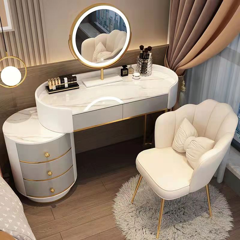 轻奢梳妆台主卧室2021新款现代简约ins风小户型化妆桌收纳柜一体