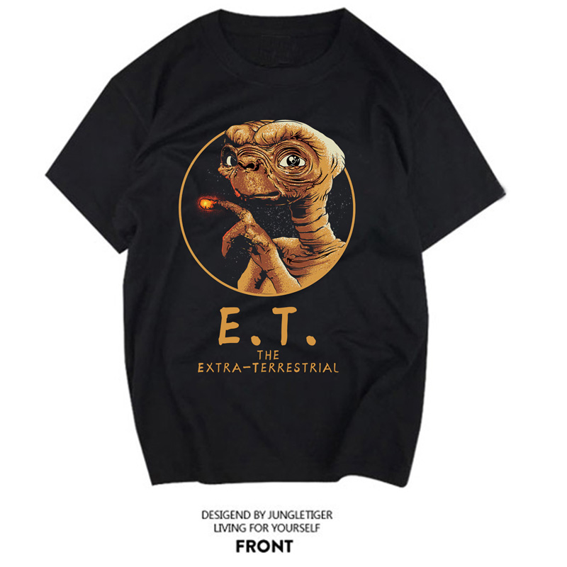 外星人E.T.美国经典科幻复古怀旧欧美ins网红滑板朋克街头短袖T恤