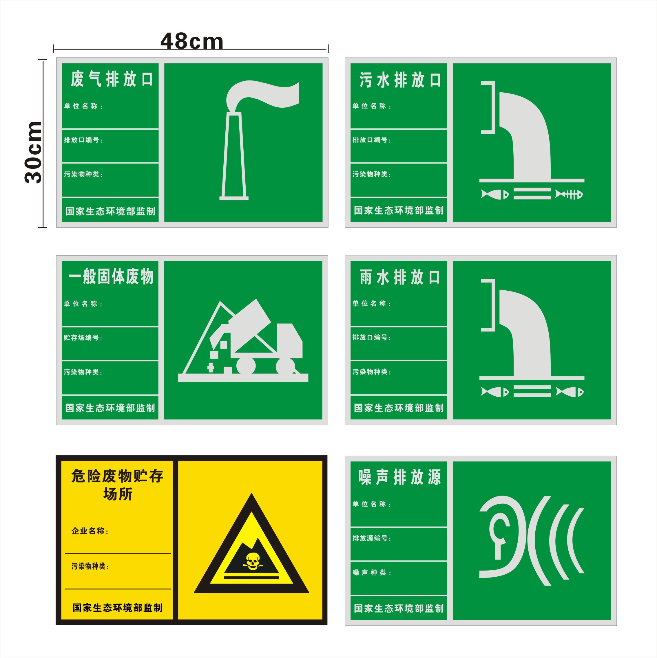 危险废物贴纸标签应急预案污水噪声废气排放口标识牌环保图形标志