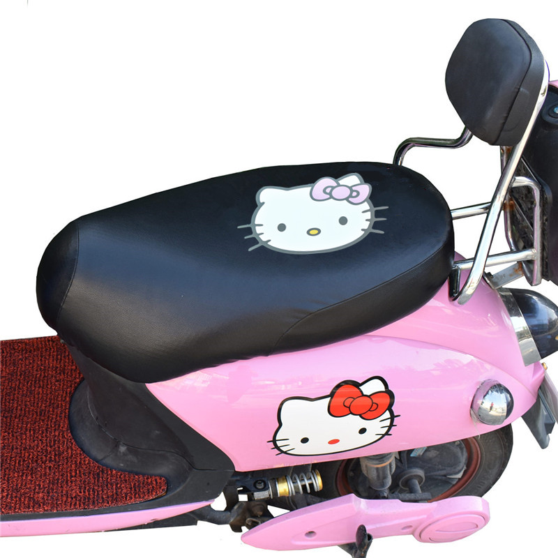 雅迪新日爱玛电动车摩托车坐垫套踏板电瓶车皮革防水女生卡通座套