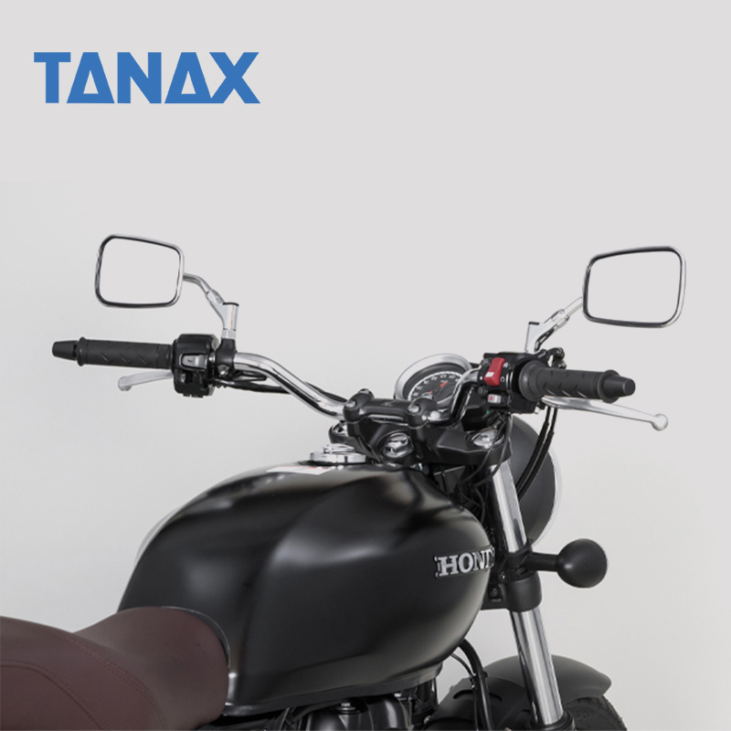 日本TANAX进口摩托车后视镜广角大视野反光镜凸面10MM缓冲NA-008