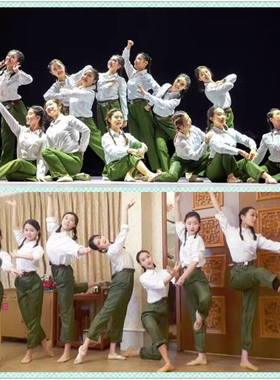 新款舞蹈表演服怀旧知青男女70年代红卫兵服装朗诵红歌合唱演出服