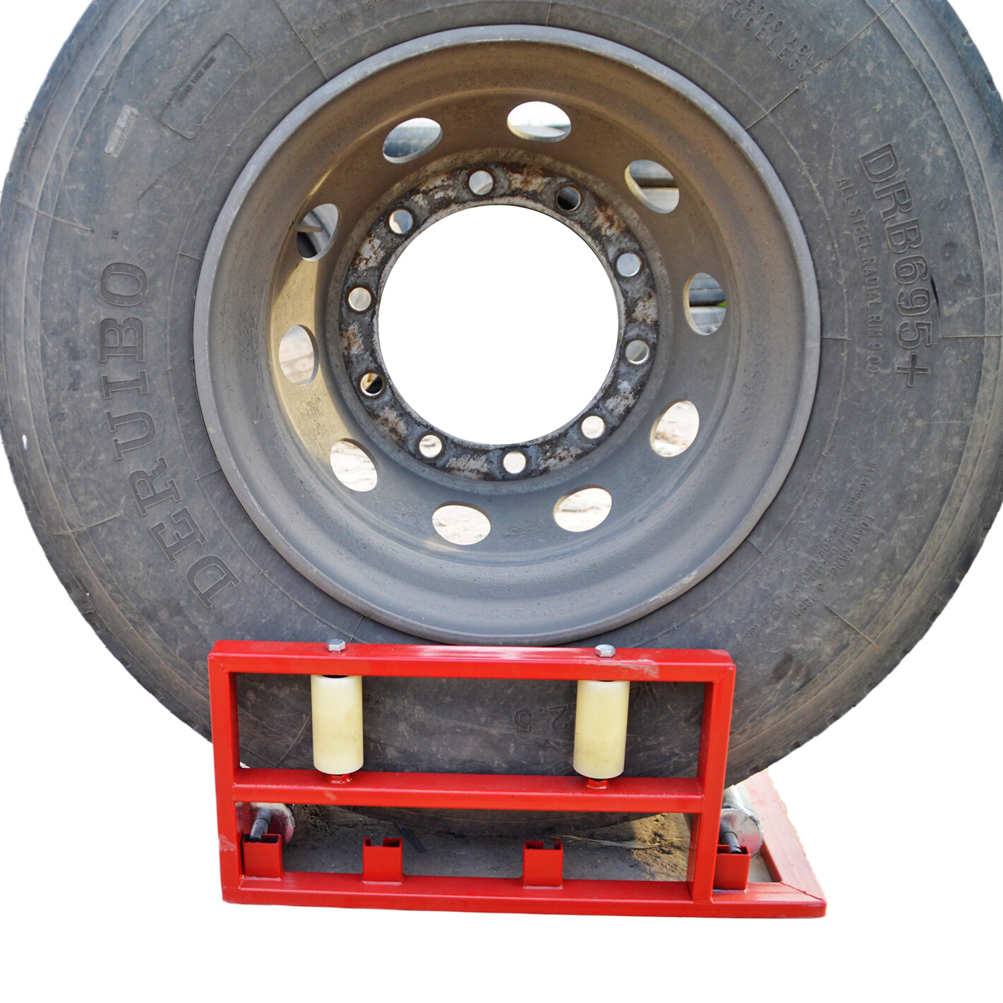 轮胎翻滚架旋转补胎工具漏气检测修理辅助大车汽车轮胎清洗架放置