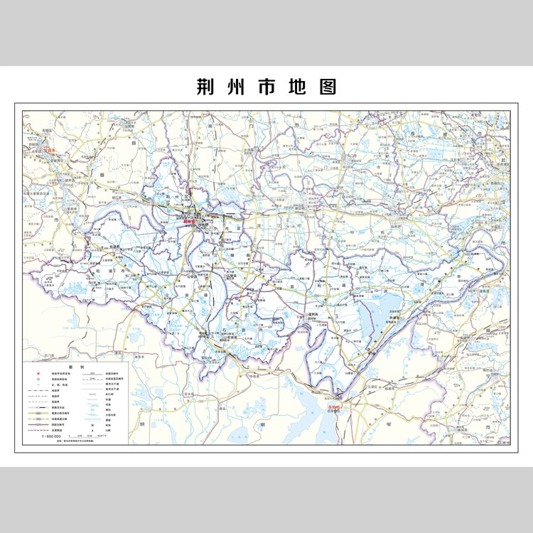 荆州市地图电子版设计素材文件
