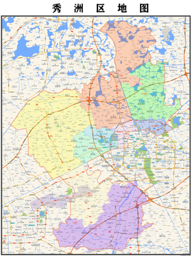 湖州市秀洲区地图2023年行政区划市区主城区街道交通地图图片素材