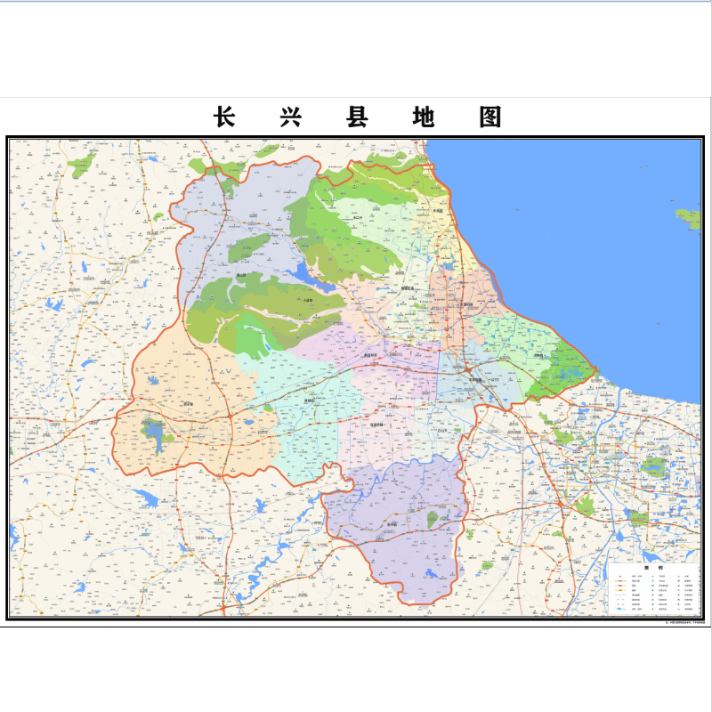 湖州市长兴县地图2023年行政区划市区主城区街道交通地图图片素材