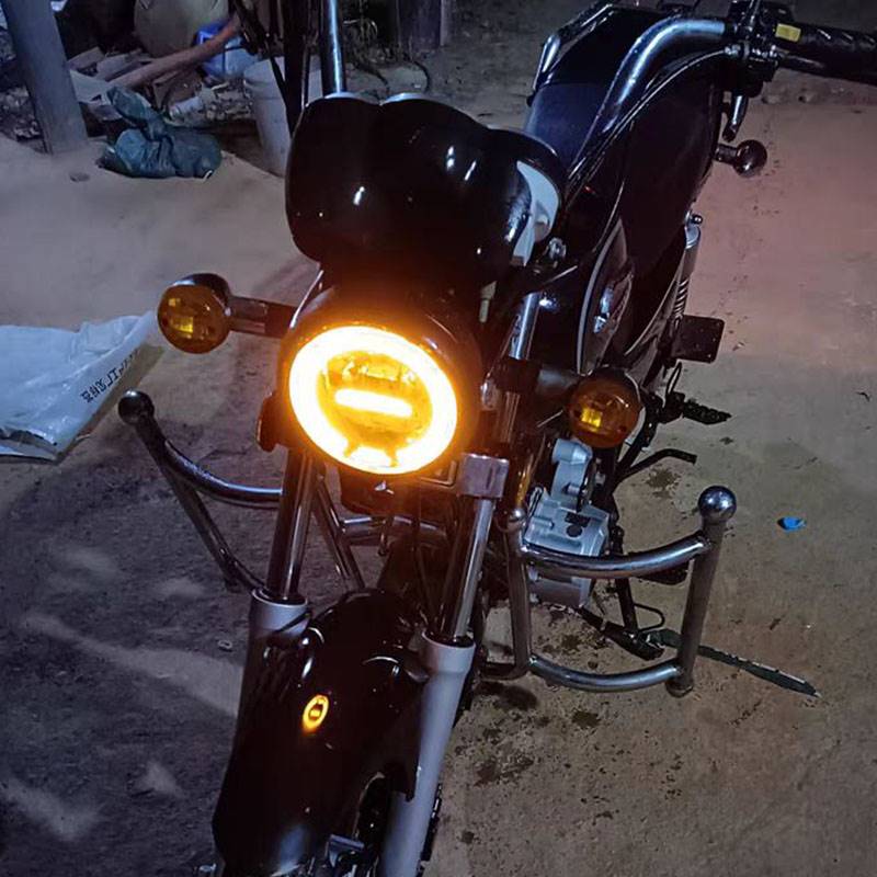 天俊鑫源V咖gn cg125复古摩托车通用改装大灯LED转向灯总成配件
