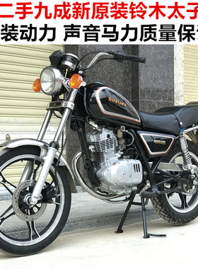 二手九成新原装铃木太子摩托车SUZUKI进口GN125cc链条机五档摩托