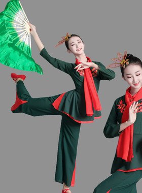 2022新款儿童演出服小荷风采扇子舞映山红舞蹈服装中国风秧歌服女