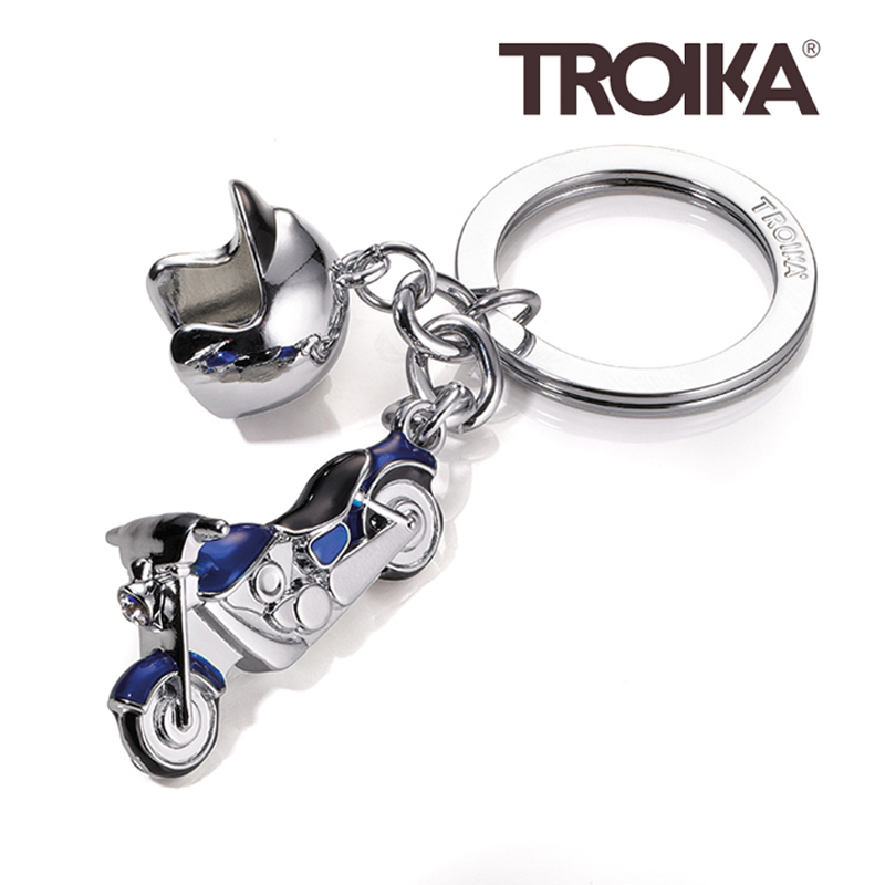 德国TROIKA摩托车钥匙链男创意头盔汽车钥匙扣挂件情侣机车钥匙圈