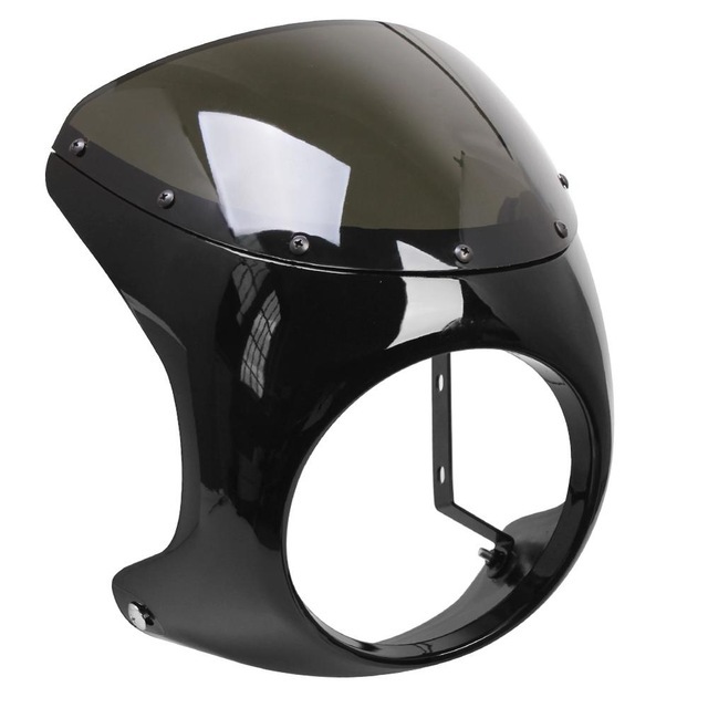复古摩托车导流罩 改装咖啡猪头罩适用于哈雷车灯罩 越野车配件