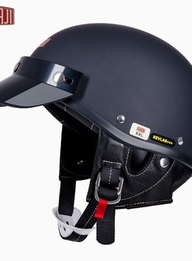 新国标3C认证阿美咔叽复古摩托车头盔男女夏季防晒玻璃钢半盔瓢盔