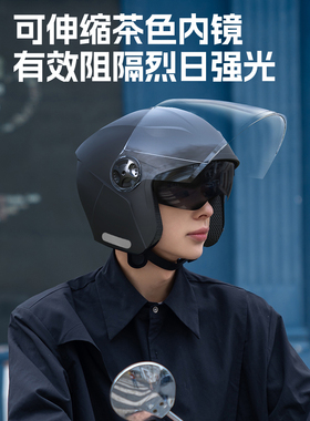 新国标A类3C认证电动车头盔男女士四季通用半盔冬季保暖三c安全帽