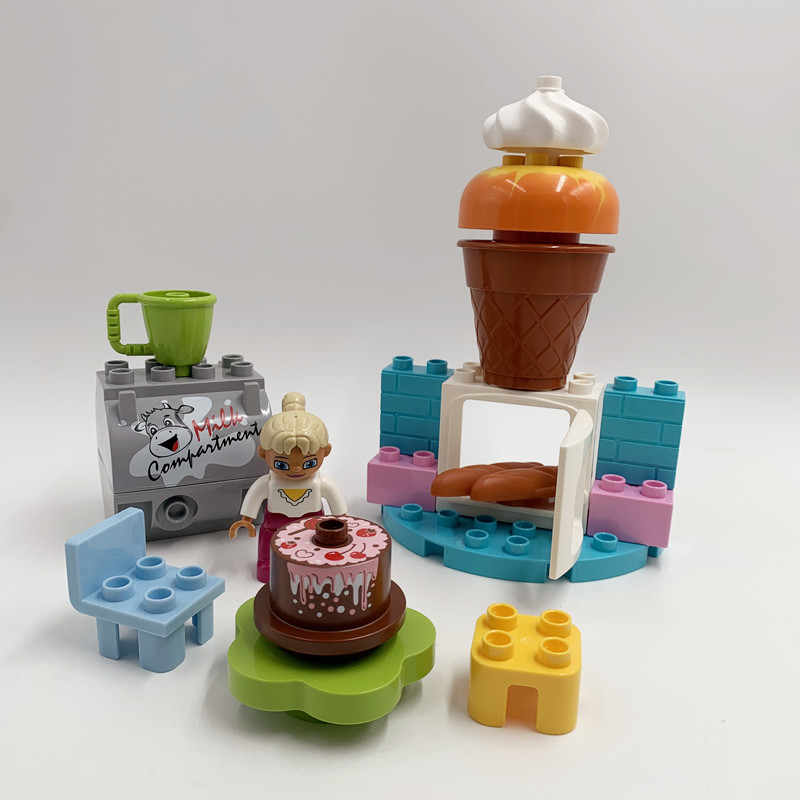 兼容乐高大颗粒积木蛋糕雪糕面包甜品牛奶过家家散件拼装儿童玩具