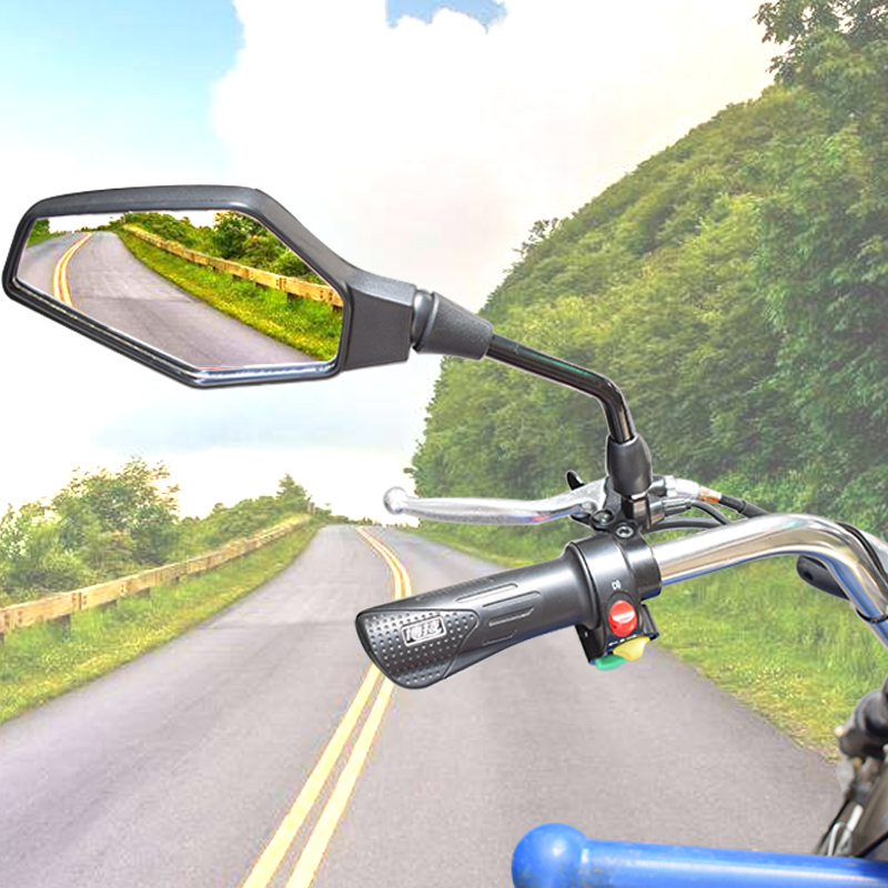 电单车改装大视野凸面镜自行车反光镜电动车倒后镜摩托车后视镜邮