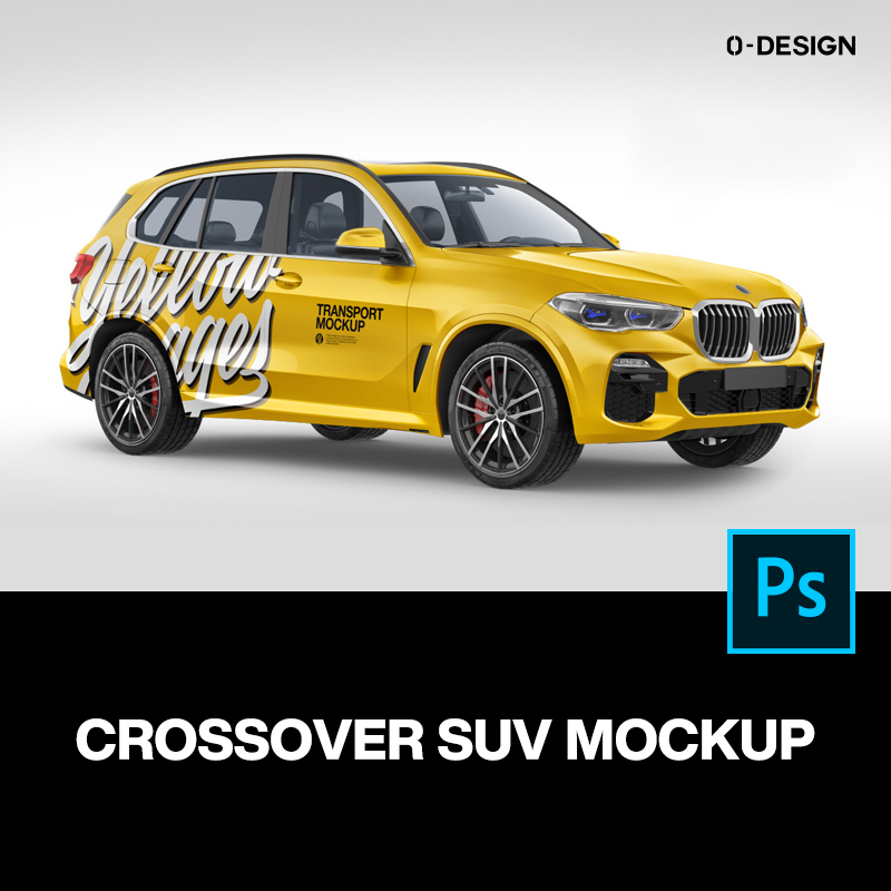 BMW宝马X5旅行车SUV汽车涂装改色设计贴图ps样机素材展示效果图