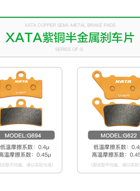 XATA半金属刹车片适用VOGE无极踏板摩托车SR4 MAX LX350T-5碟刹皮