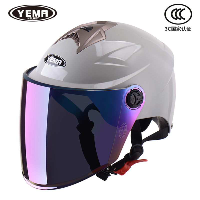 野马3C认证电动车头盔女夏季防晒防紫外线夏天半盔摩托车安全帽