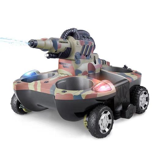 新款遥控坦克水陆两用车可变形充电发射水上坦克8到12岁男孩生日